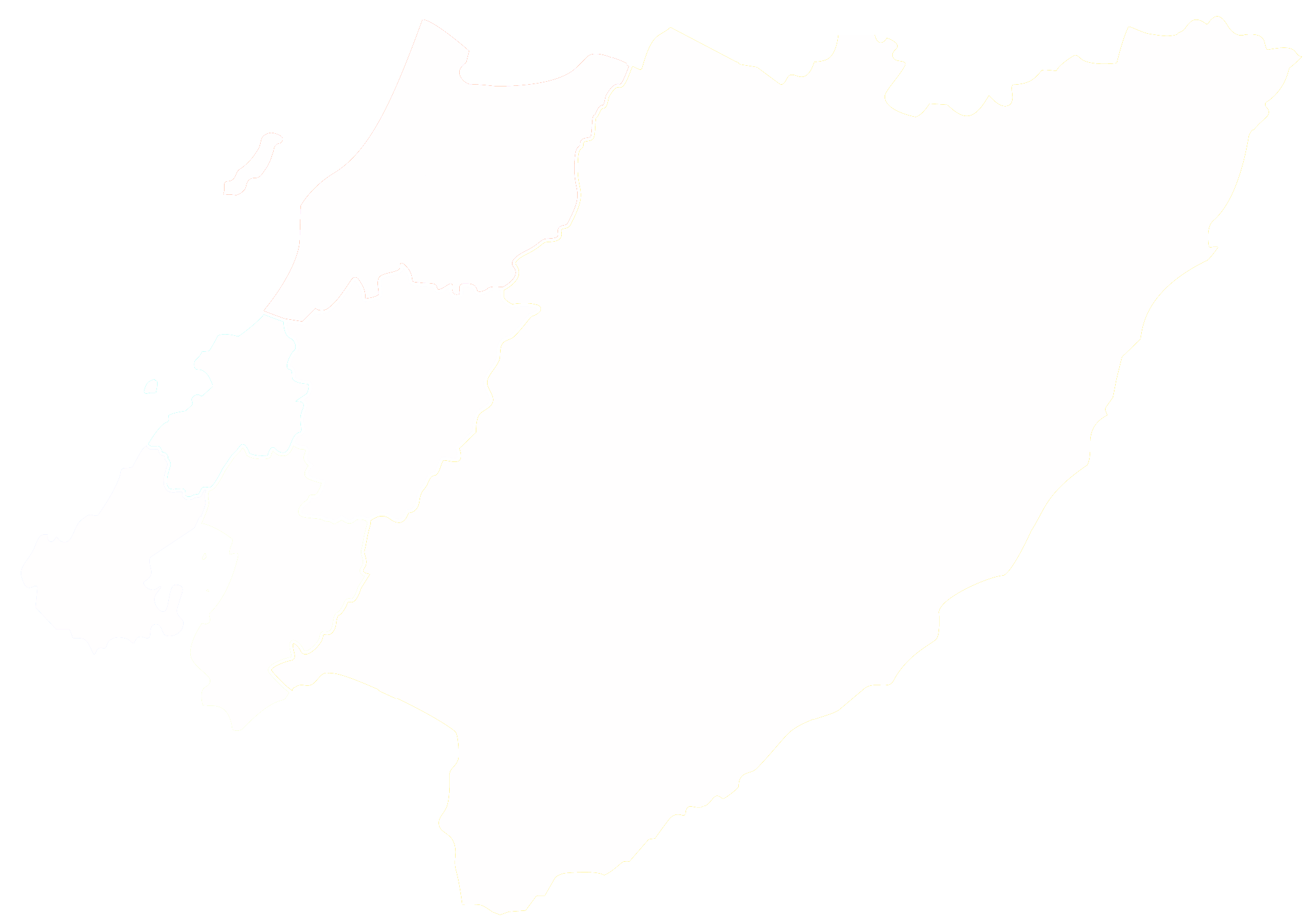 white transparent outline of wellington region and local boundaries - depicting coverage