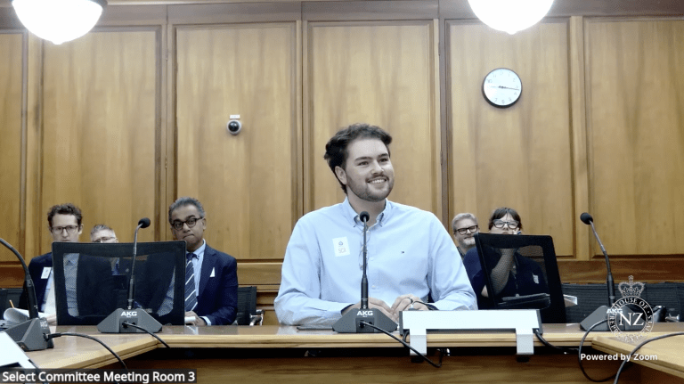 Alex Stewart presenting to Parliament's Economic Development Committee on Rural Connectivity