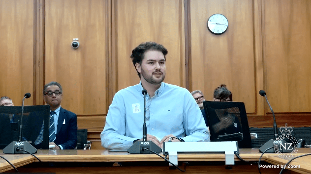 Alex Stewart presenting to Parliament's Economic Development Committee on Rural Connectivity